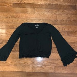 Black cross front shirt